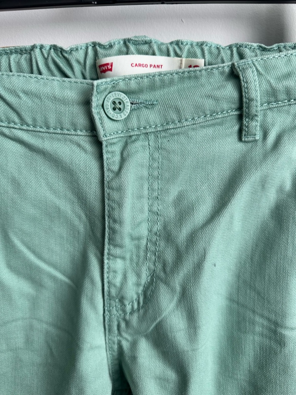 Levi’s Mint Green Cargo Pants Trendy Cotton Everyday Playwear Unisex Size 12R - Picture 7 of 13